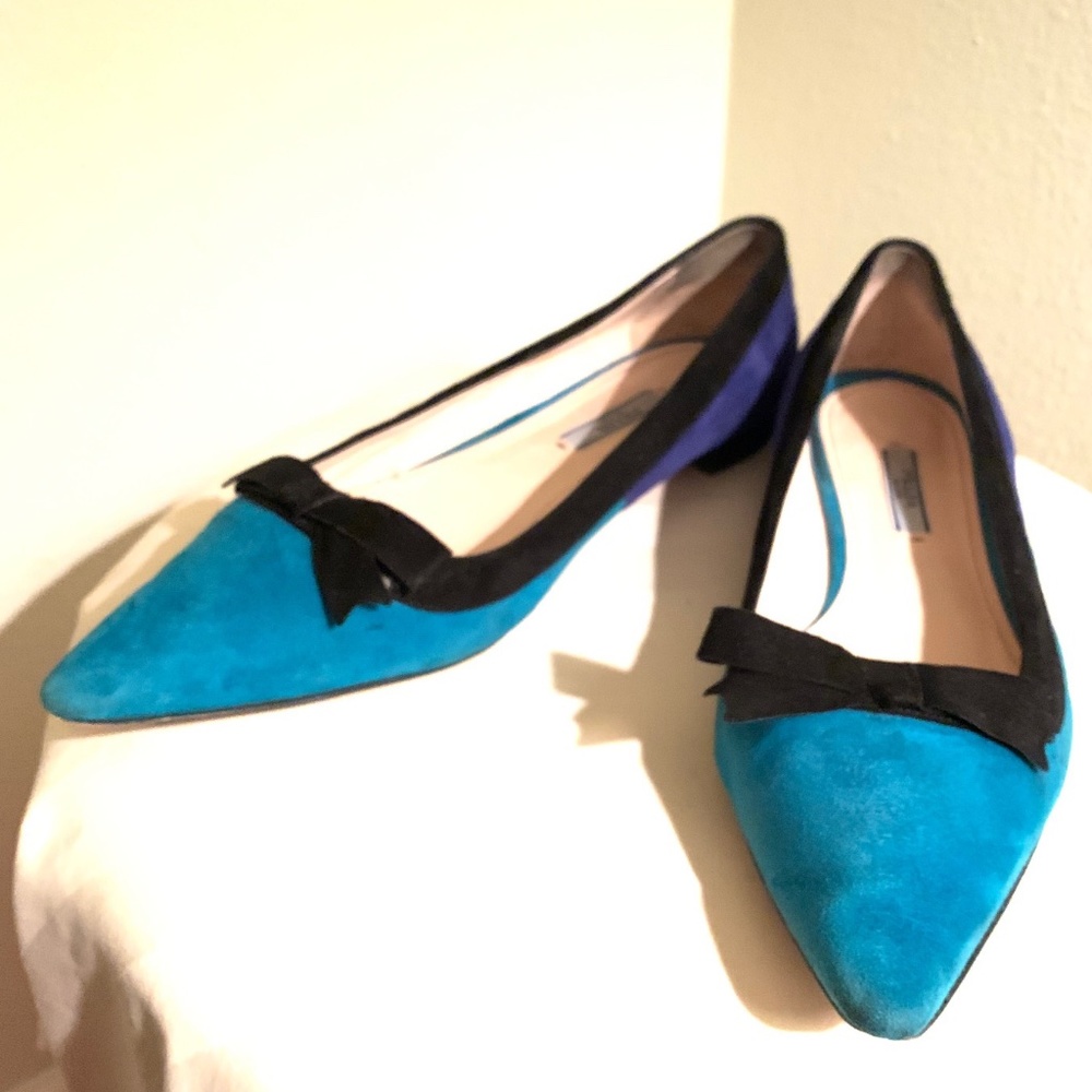 Prada Tricolor Suede Flats 40/9.5